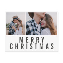 Mínimo moderno natal branco preto multifoto