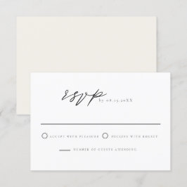 Cartão postal Mínimo RSVP Clássico Elegante Modern