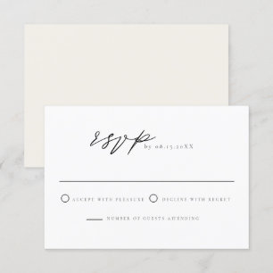 Cartão postal Mínimo RSVP Clássico Elegante Modern