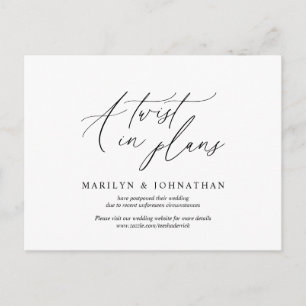 Cartão Postal Mínimo simples, uma reviravolta nos planos. Wed a