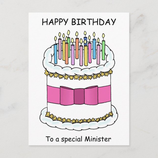 Cartão Postal Ministro Happy Birthday (Frente)