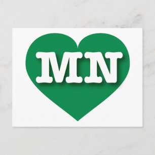 Cartão Postal MInMinnesota Green Heart - Big Love