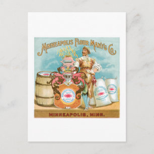 Cartão Postal Minneapolis Flour Vintage Comida Ad Art