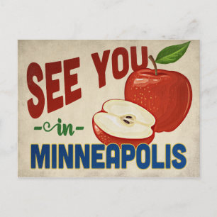 Cartão Postal Minneapolis Minnesota Apple - Viagens vintage