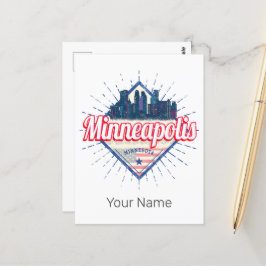 Cartão Postal Minneapolis Minnesota EUA Paisagem urbana Estados