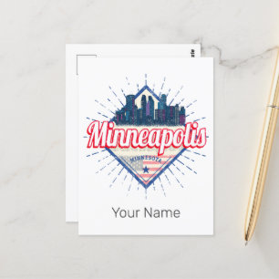 Cartão Postal Minneapolis Minnesota EUA Paisagem urbana Estados 