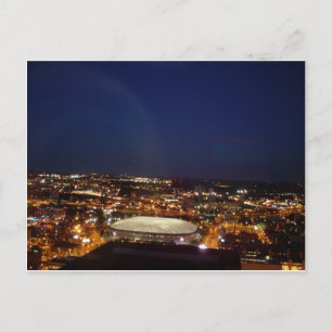 Cartão Postal Minneapolis Minnesota HHH Metrodomine Night Skylin