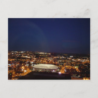 Cartão Postal Minneapolis Minnesota HHH Metrodomine Night Skylin