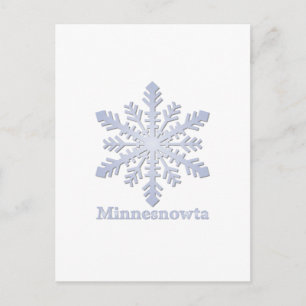 Cartão Postal Minnesnowta Blue Snowflake