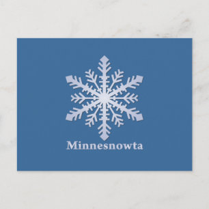 Cartão Postal Minnesnowta Floco de Neve Azul