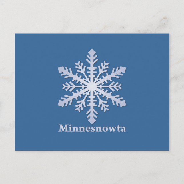 Cartão Postal Minnesnowta Floco de Neve Azul (Frente)