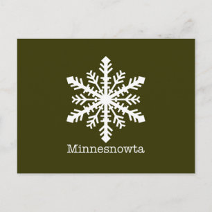 Cartão Postal Minnesnowta Snowflake