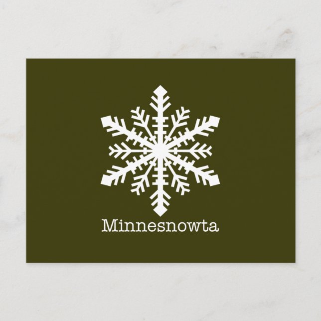 Cartão Postal Minnesnowta Snowflake (Frente)