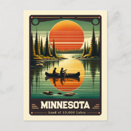 Cartão Postal Minnesota | Espírito Patriótico Vintage