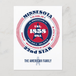 Cartão Postal Minnesota, Rua. Paul, MN, Patriótico, Monograma