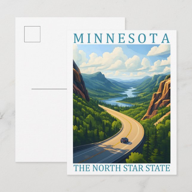 Cartão Postal Minnesota the North Star State USA Viagem Place (Frente/Verso)
