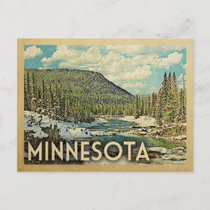 Cartão Postal Minnesota Viagens vintage Snowy Winter Nature