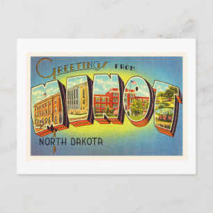 Cartão Postal Minot North Dakota ND Old Viagens vintage Souvenir