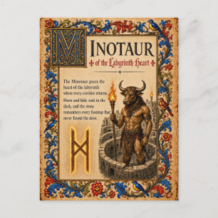 Cartão Postal Minotauro, Arte do Bestiário Medieval