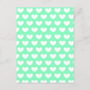 Cartão Postal Mint Green Hearts
