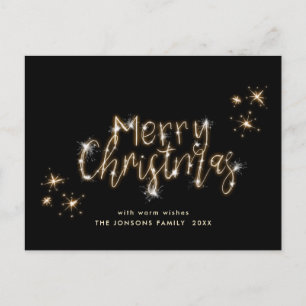 Cartão Postal Minúsculo Ouro brilha preto