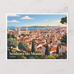 Cartão Postal Miradouro da Senhora do Monte Lisboa Portugal