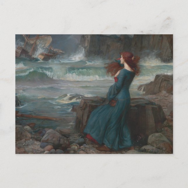 Cartão Postal Miranda Tempest John William Waterhouse Art (Frente)