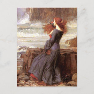 Cartão Postal Miranda The Tempest de John William Waterhouse