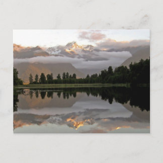 Cartão Postal Mirror Refletion Lake Matheson Nova Zelândia