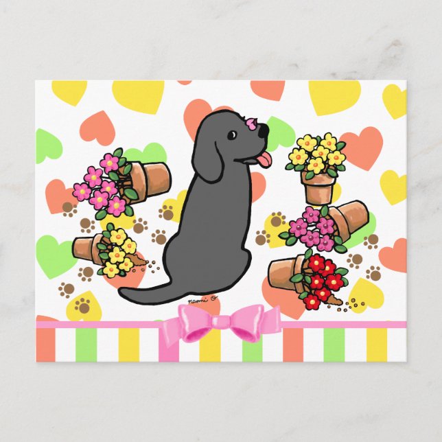 Cartão Postal Mischievous Black Labrador (Frente)