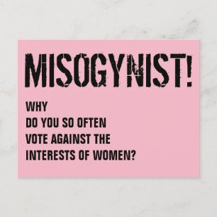 Cartão Postal Misógino vota contra mulheres
