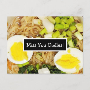 Cartão Postal Miss You Oodles   Foto Ramen 
