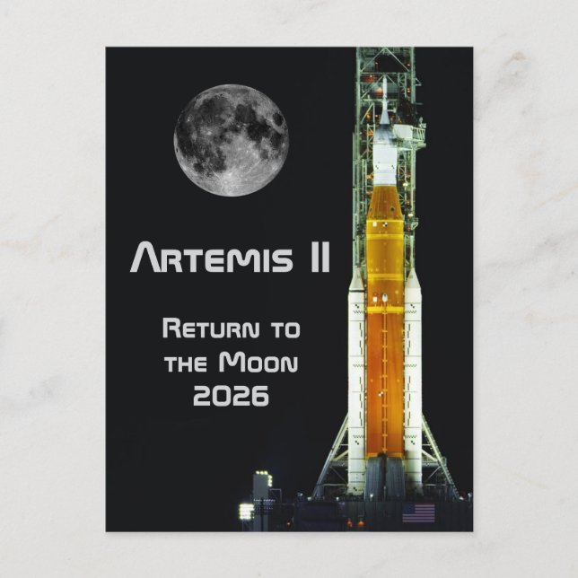 Cartão Postal Missão Artemis II na Lua (Frente)