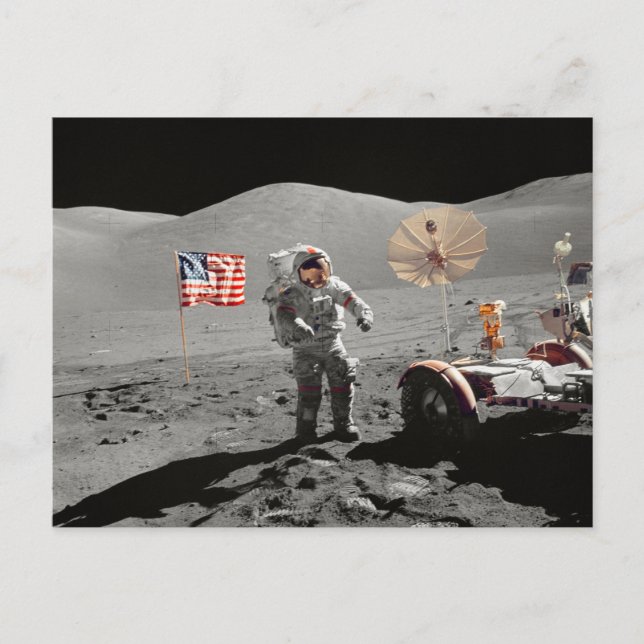 Cartão Postal Missão de aterrissagem lunar da NASA Apollo 17, 19 (Frente)