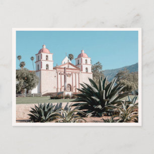 Cartão Postal Missão de Santa Bárbara Califórnia Retro