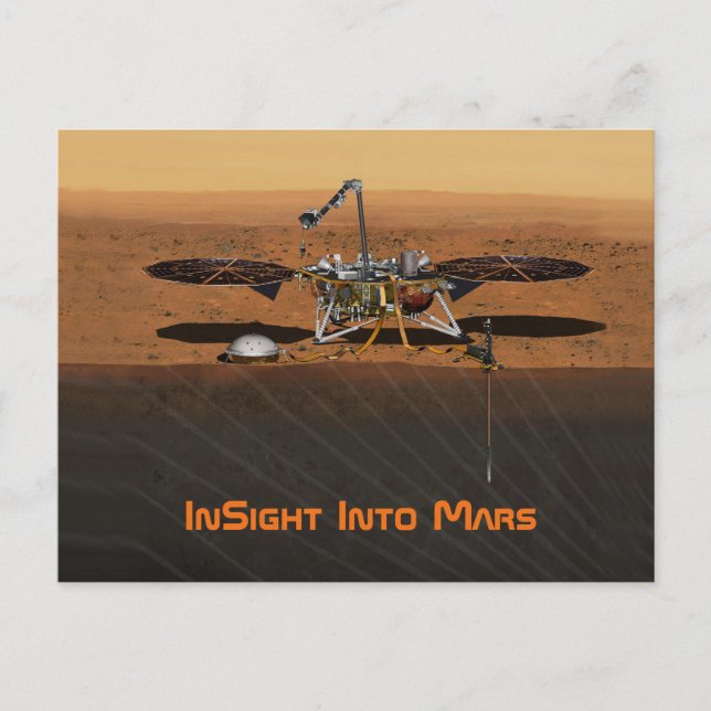 Cartão Postal Missão Lander InSight Mars (Frente)
