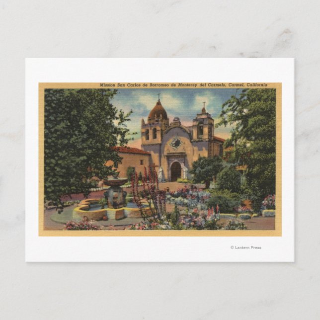 Cartão Postal Missão San Carlos de Borromeo de Monterey (Frente)