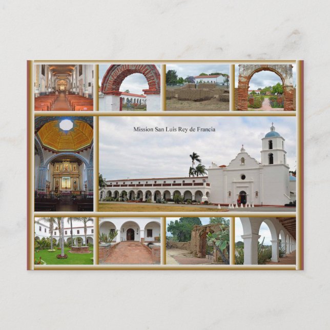 Cartão Postal Missão San Luis Rey (Frente)