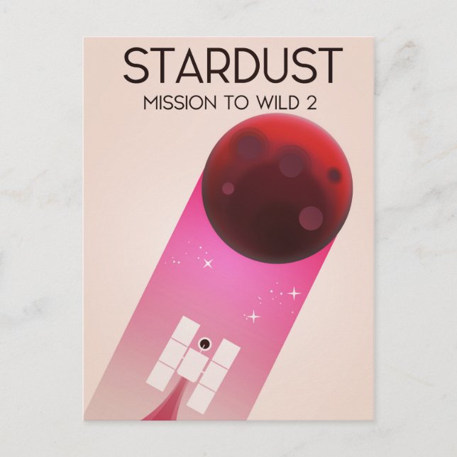 Cartão Postal Missão Stardust para Comet Wild 2 (Frente)