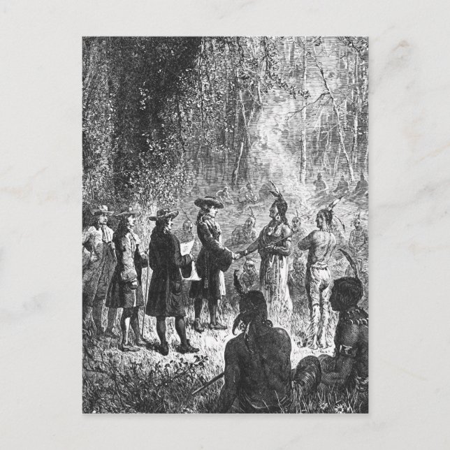 Cartão Postal Missionários da Morávia Entre os índios (Frente)