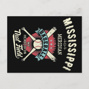 Cartão Postal Mississipi Meridian Baseball