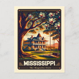 Cartão Postal Mississipi | Vintage espirituosa patriótica
