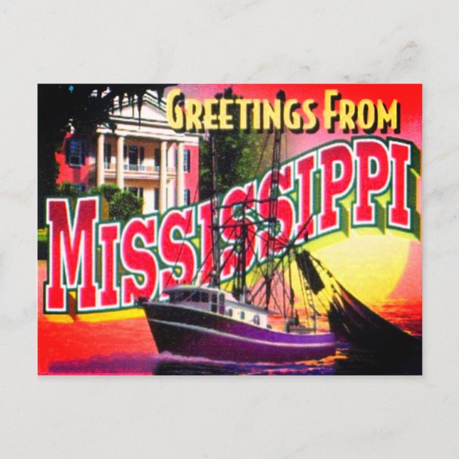 Cartão postal Mississippi (Frente)