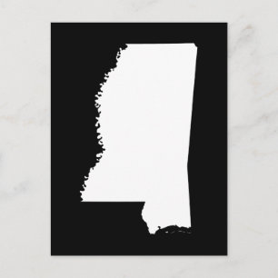 Cartão Postal Mississippi em branco e preto