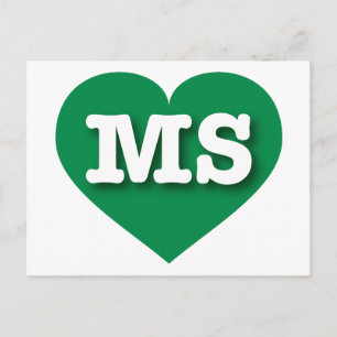 Cartão Postal Mississippi Green Heart - Eu amo MS