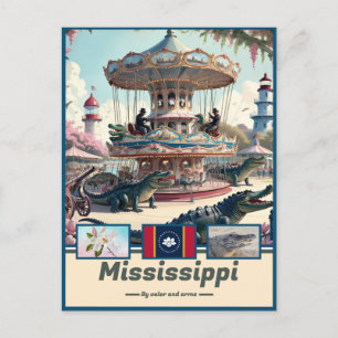 Cartão Postal Mississippi Marvels & Motto