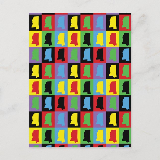 Cartão Postal Mississippi - Pattern Pop Art (Frente)