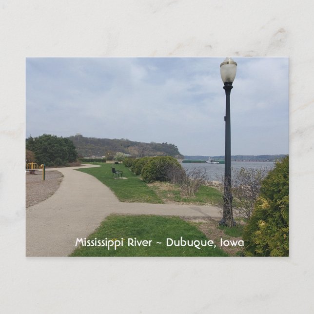 Cartão Postal Mississippi River, Dubuque, Iowa Photo Postcard (Frente)