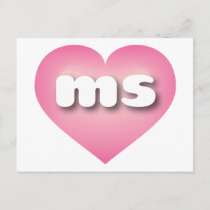 Cartão Postal Mississippi Rosa Fade Heart - Amor