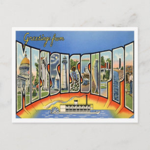 Cartão Postal Mississippi Saudações Dos Estados Unidos